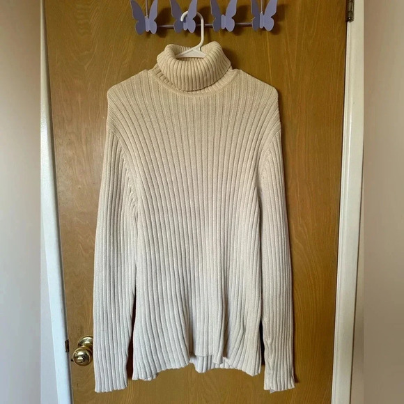 Calvin Klein Jeans cream turtleneck knit sweater dress - Picture 1 of 5